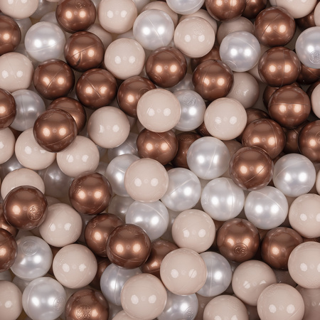  Pawilon PT-100X z piłeczkami 7cm Zabawka namiot dla dzieci, jasny beż: pastelowy beż-miedziany-perła