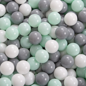 KiddyMoon Piankowy plac zabaw STRIPES PPZP-OK30VS-122 z piłeczkami Zabawka plac zabaw, zielony: biały-szary-mięta