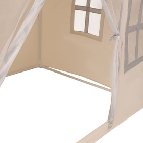 KiddyMoon Domek dla dzieci PH-002 z piłeczkami 7cm Zabawka namiot dla dzieci, white-grey: ciemny turkus-pastelowy beż-zielonoszary-łososiowy
