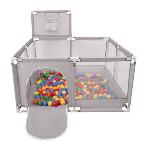 Boisko KK-100X z piłeczkami 6cm Іграшка манеж, сірий: жовтий-зелений-синій-червоний-помаранчевий