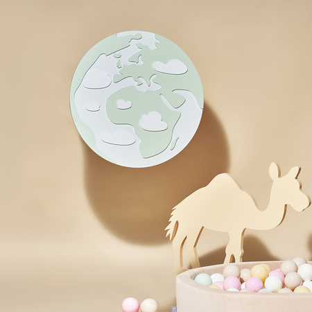 KiddyMoon Relief 3D BR-005 Earth Аксесуари прикраси, земля: зелена/сіра