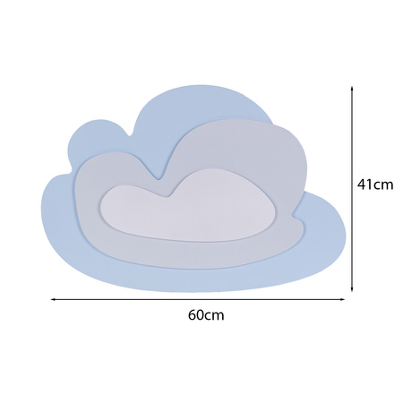 KiddyMoon Relief 3D BR-002 Cloud Akcesoria dekoracje, chmura: niebieski/szary