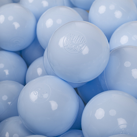 KiddyMoon Plastikowe piłeczki 7cm Zabawka zestaw kulek, pastelowy niebieski
