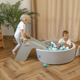 KiddyMoon Krzesełko ślizgawka 2w1 SC-002 Zabawka zjeżdżalnia, szary