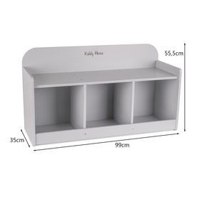 KiddyMoon Ławka z półkami BN-001 Mebel z półkami, szary