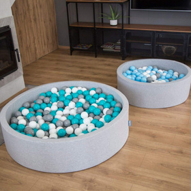 KiddyMoon Suchy basen okrągły z piłeczkami 7cm 120x30 Іграшка пінопластовий басейн, рожевий: пастельний бежевий-пастельно-жовтий-білий-м’ята-пудрово-рожевий