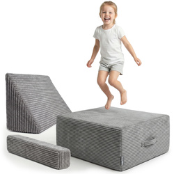 KiddyMoon Fotel z trampoliną KFT-700 Меблі пінопластовий, темно-сірий