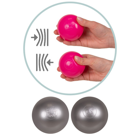 KiddyMoon Plastikowe piłeczki 7cm Zabawka zestaw kulek, fiolet