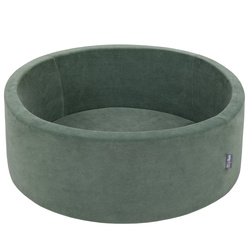KiddyMoon Suchy basen okrągły VELVET 90x30 Іграшка пінопластовий басейн, zieleń lasu