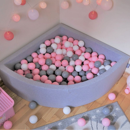 KiddyMoon Plastikowe piłeczki 7cm Zabawka zestaw kulek, szary