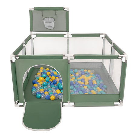 Boisko KK-100X z piłeczkami 6cm Іграшка манеж, зелений: бірюзовий-синій-жовтий-прозорий
