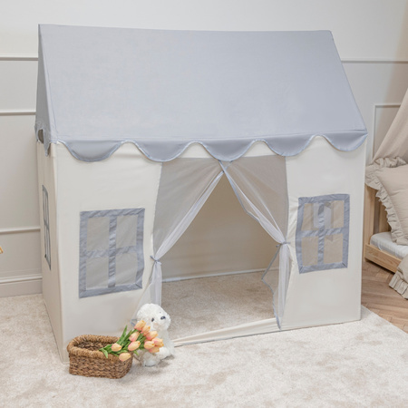 KiddyMoon Domek do zabawy PH-002 Zabawka namiot dla dzieci, white-grey