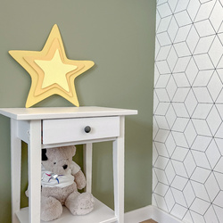 KiddyMoon Relief 3D BR-009 Star Akcesoria dekoracje, gwiazda: żółty