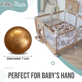 KiddyMoon Plastikowe piłeczki 7cm Zabawka zestaw kulek, pastelowy niebieski-pastelowy żółty-biały-mięta-pudrowy róż