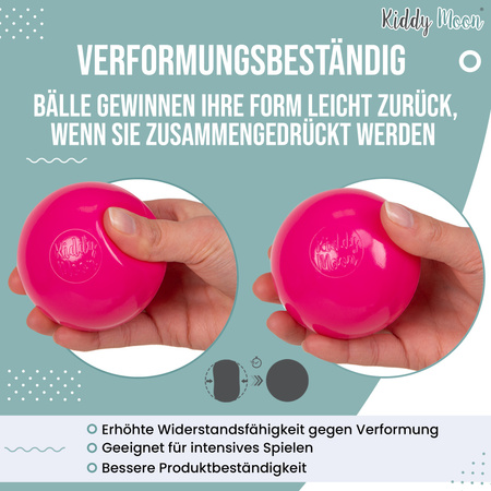 KiddyMoon Plastikowe piłeczki 7cm Zabawka zestaw kulek, jasny zielony-pomarańcz-turkus-niebieski-babyblue-żółty