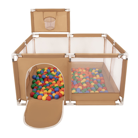 Boisko KK-100X z piłeczkami 6cm Іграшка манеж, бежевий: жовтий-зелений-синій-червоний-помаранчевий