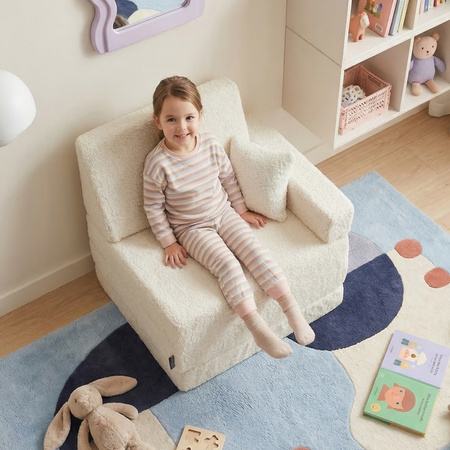KiddyMoon FOTEL z poduszką TEDDY KFMP-700 Меблі пінопластовий, вершковий