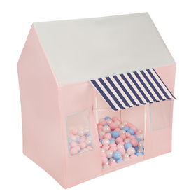  Domek do zabawy PH-300X z piłeczkami 6cm Zabawka namiot dla dzieci, różowo-miętowy: babyblue-pudrowy róż-perła