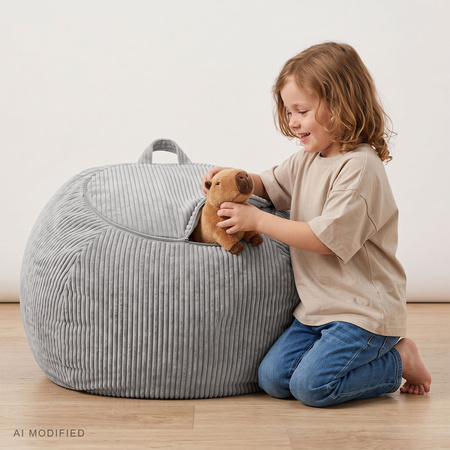 KiddyMoon KM-BAG-ES Меблі крісло, світло-сірий