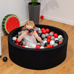 KiddyMoon Plastikowe piłeczki 7cm Zabawka zestaw kulek, czarny