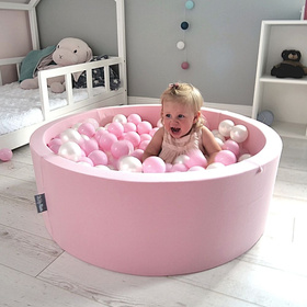 KiddyMoon Plastikowe piłeczki 7cm Zabawka zestaw kulek, pudrowy róż