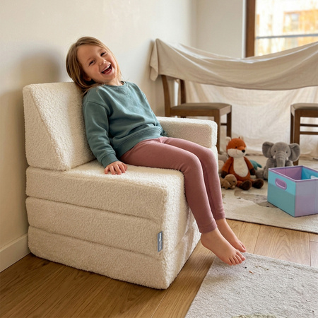 KiddyMoon Fotel TEDDY KFM-700 Меблі пінопластовий, кремовий