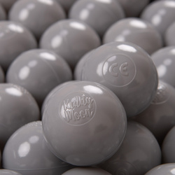 KiddyMoon Plastikowe piłeczki 6cm Іграшка набір кульок, сірий
