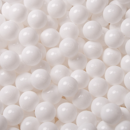 KiddyMoon Plastikowe piłeczki 6cm Zabawka zestaw kulek, biały