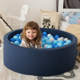 KiddyMoon Suchy basen kwadratowy z piłeczkami 7cm Іграшка пінопластовий басейн, ясно-сірий: перлово-пудрово-рожевий-сріблястий