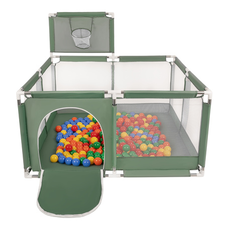 Boisko KK-100X z piłeczkami 6cm Іграшка манеж, зелений: жовто-зелений-синій-червоний-помаранчевий
