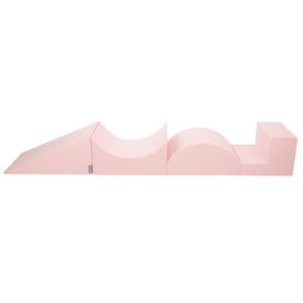 KiddyMoon Piankowy plac zabaw PPZP-OK30D-115 z piłeczkami Zabawka plac zabaw, różowy: biały-szary-pudrowy róż