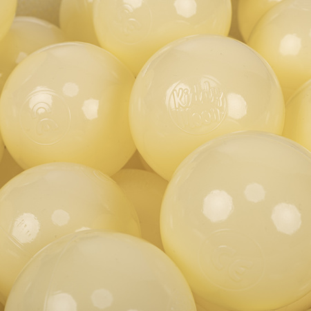 KiddyMoon Plastikowe piłeczki 7cm Zabawka zestaw kulek, pastelowy żółty