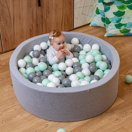 KiddyMoon Plastikowe piłeczki 7cm Zabawka zestaw kulek, mięta