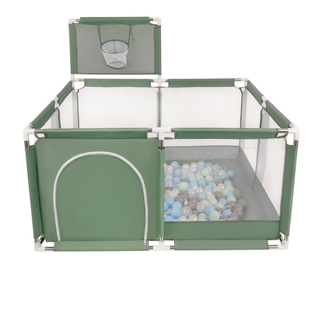 Boisko KK-100X z piłeczkami 6cm Zabawka kojec, zielony: perła-szary-transparent-babyblue-mięta