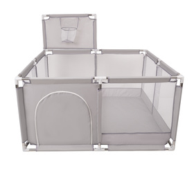 Boisko KK-100X z piłeczkami 6cm Zabawka kojec, szary: szary-biały-transparent-babyblue