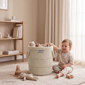KiddyMoon KM-BIN Іграшка кошик, бежевий