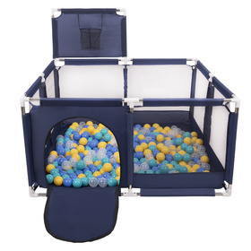 Boisko KK-100X z piłeczkami 6cm Іграшка манеж, синій: бірюзовий-синій-жовтий-прозорий
