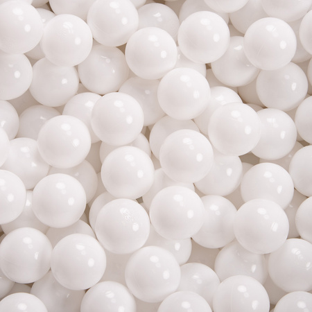 KiddyMoon Plastikowe piłeczki 7cm Zabawka zestaw kulek, biały