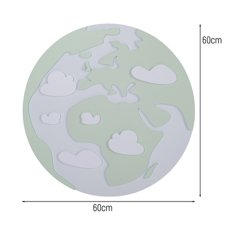 KiddyMoon Relief 3D BR-005 Earth Аксесуари прикраси, земля: зелена/сіра