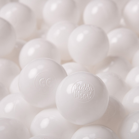 KiddyMoon Plastikowe piłeczki 6cm Іграшка набір кульок, білий