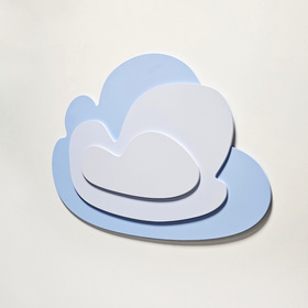 KiddyMoon Relief 3D BR-002 Cloud Akcesoria dekoracje, chmura: niebieski/szary
