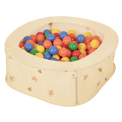 Kojec rozkładany NK-200X z piłeczkami 7cm Іграшка манеж, світлий беж: жовтий-зелений-синій-червоний-помаранчевий