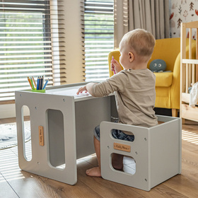 KiddyMoon Stolik + krzesło TC-001 Меблі комплект меблів, Білий МДФ