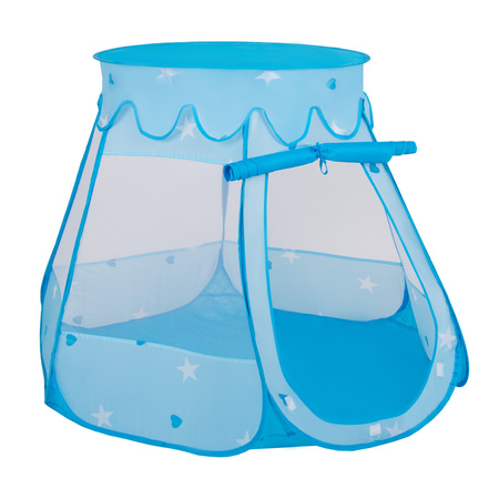  Namiot zamek NZ-100X z piłeczkami 6cm Zabawka namiot dla dzieci, niebieski: żółty-zielony-niebieski-czerwony-pomarańcz