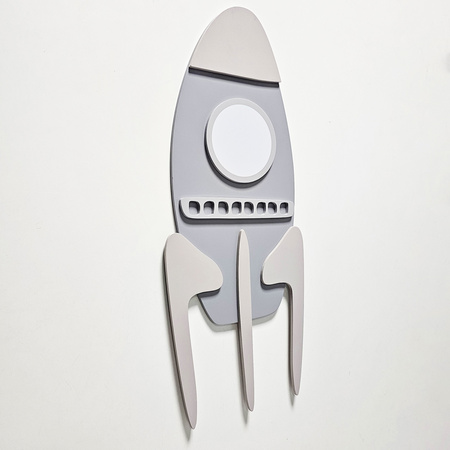 KiddyMoon Relief 3D BR-007 Rocket Akcesoria dekoracje, rakieta: szary