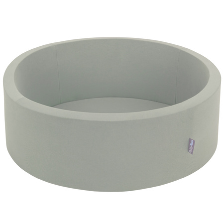 KiddyMoon Suchy basen okrągły z piłeczkami 7cm Zabawka basen piankowy, szałwiowy: pastelowy beż-zielonoszary-pastelowy żółty-biały