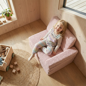 KiddyMoon Fotel TEDDY KFM-700 Меблі пінопластовий, рожевий