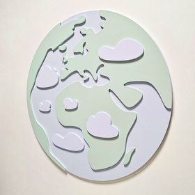 KiddyMoon Relief 3D BR-005 Earth Аксесуари прикраси, земля: зелена/сіра