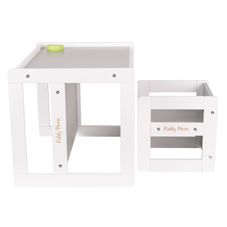KiddyMoon Stolik + krzesło TC-002 Меблі комплект меблів, білий/сірий