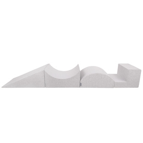 KiddyMoon Piankowy plac zabaw PPZP-KW30D-115 z piłeczkami Zabawka plac zabaw, jasnoszary: szary-biały-turkus